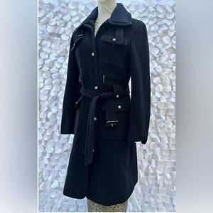 Giacca Gallery trench coat wool military  jacket size M